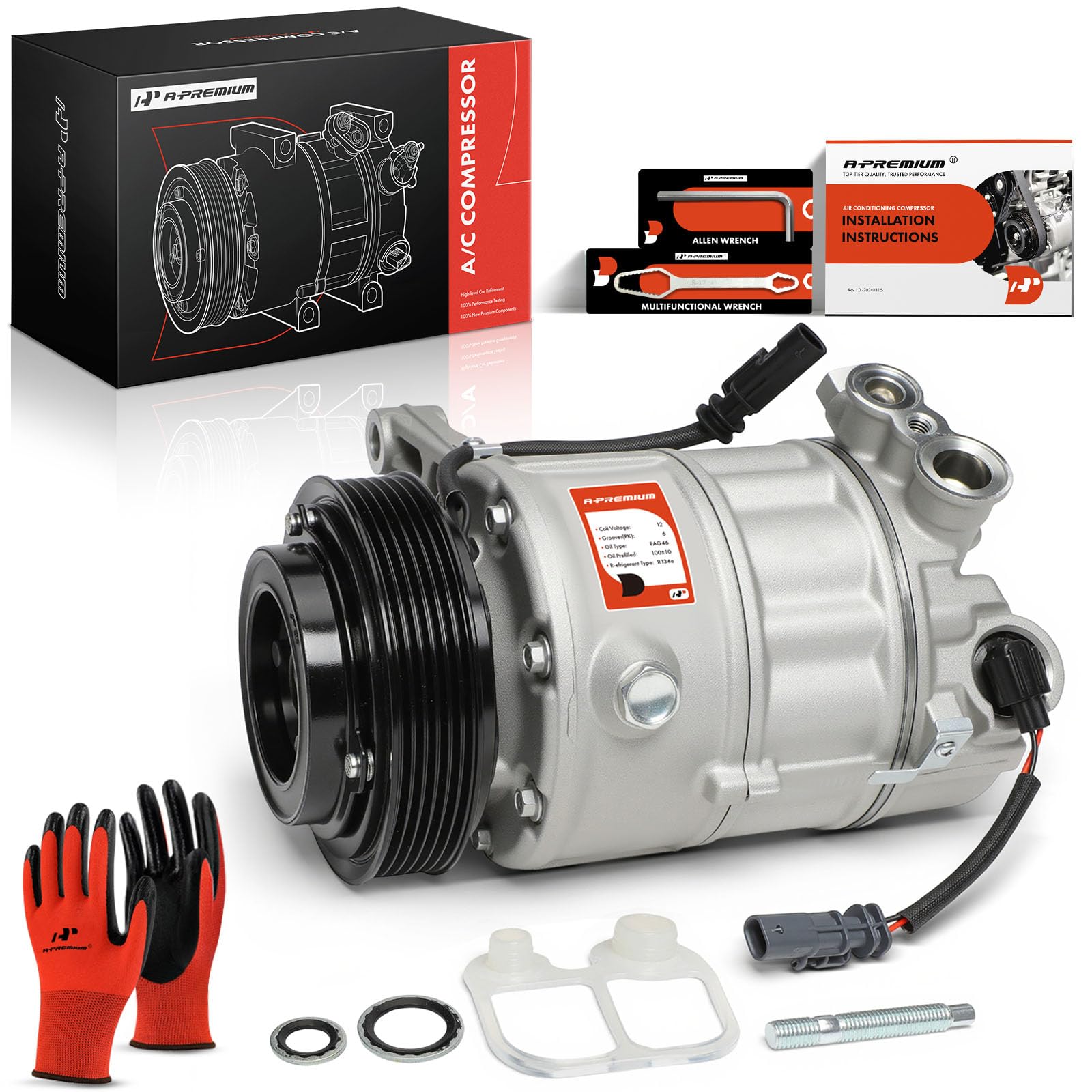 Photo 1 of A-Premium Air Conditioner AC Compressor with Clutch Compatible with Chevrolet Chevy Impala 2014-2020, Equinox 2016-2017 & GMC Terrain & Buick LaCrosse & Cadillac XTS