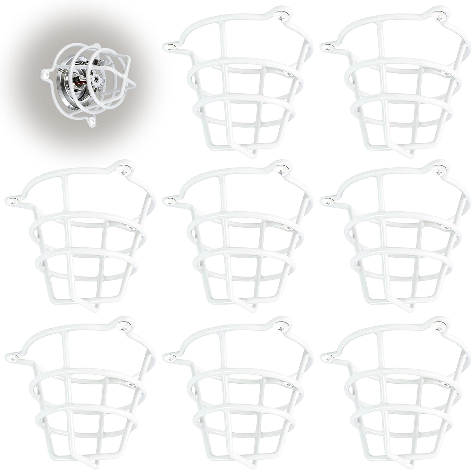 (8 Pack) Fire Sprinkler Head Protector Guard for Both 1/2" & 3/4" Sprinkler Head for Protecting Flush Mount & Side Wall & Semi - Recessed Sprinkler Head Cover Cage