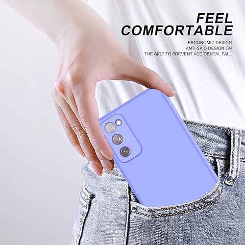 Miniatura 3 de Funda de silicona líquida compatible con Samsung Galaxy S20 FE con forro de microfibra antiarañazos, para Samsung S20 FE, color morado