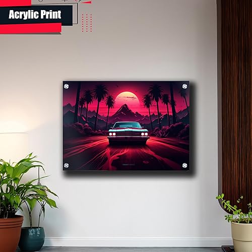 Miniatura 4 de Unique Synthwave Style Retro Art, 80s style art, framed poster print, guest room art, cool living room art, Wall Art, poster Prints