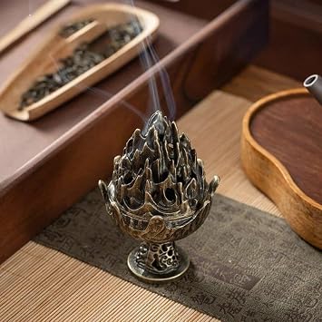 Alloy Incense Burner Ornament Cone Sandalwood Stick Cense Holder Portable Small Thurible Home Burner Desk Decoration