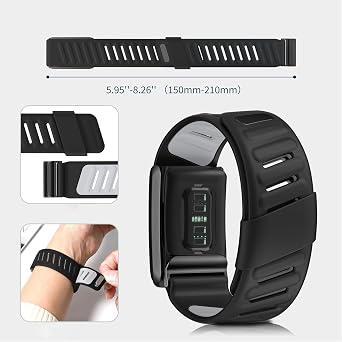 Fsavlroy Silicone Band for WHOOP 4.0 Band, Silicone Waterproof Soft Replacement Band, Compatible with Whoop 4.0 Silicone Heavy Duty Sport Strap