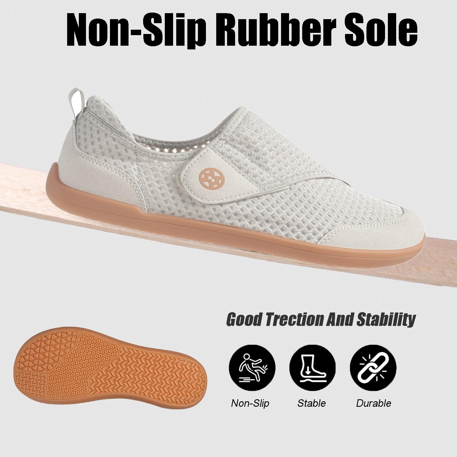 Zapatos Diabeticos para Mujer Hombre Extra Anchas Transpirables Ligero Antideslizante Ajustable Cómodo ortopédicos Zapatillas para Caminar Calzado Edema Artritis Ancianos Persona Mayor - 5