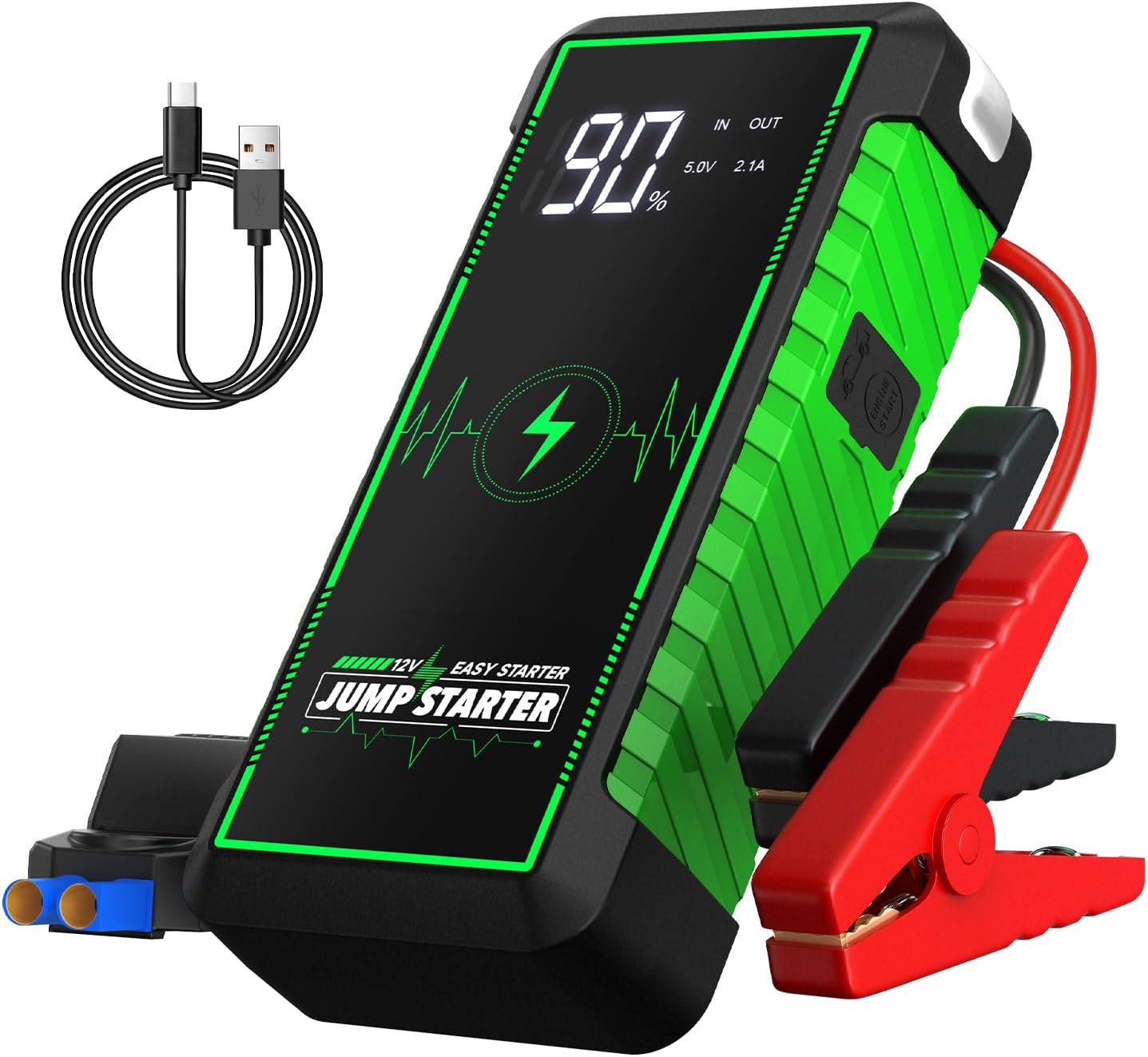 12V 4000A Car Battery Jump Starter, 14000mah Portable Jump Starter Box Jump Starter Battery Pack for Up to 8.0L Gas and 7.0T Diesel Engines with Safety Protection Function (4000A)