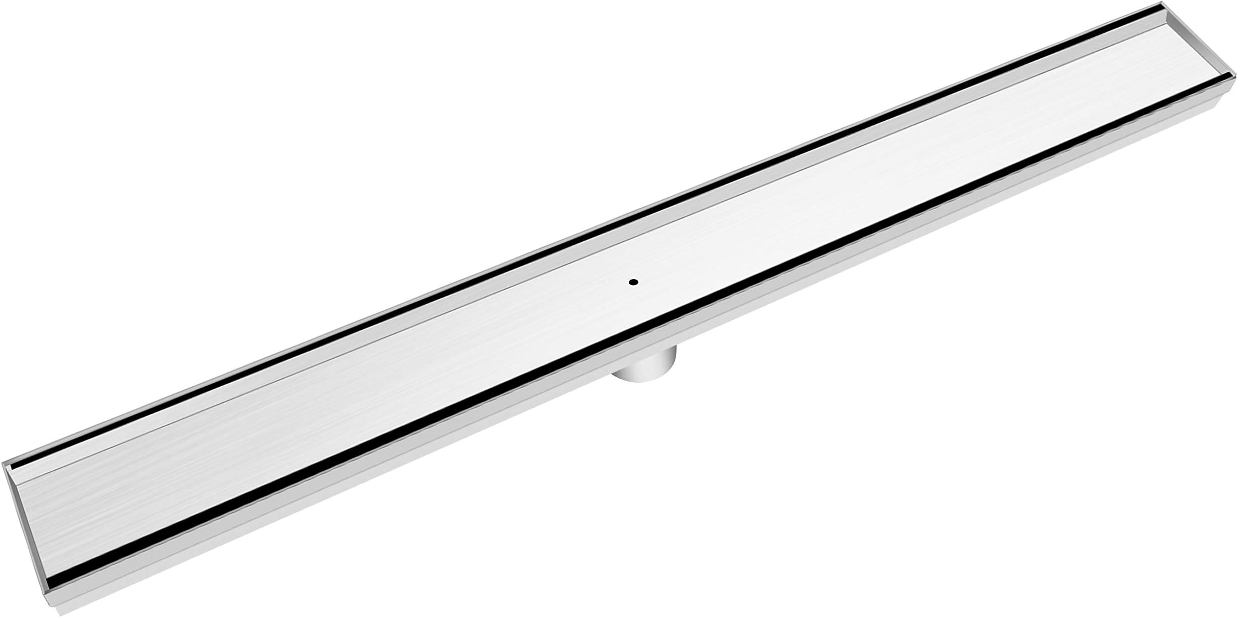 Bronstarz 26-INCH Linear Shower Drain with Tile Insert Grate, Brushed Nickel 304 Stainless Steel for Bathroom Kitchen Pool Floor Drain Strainer