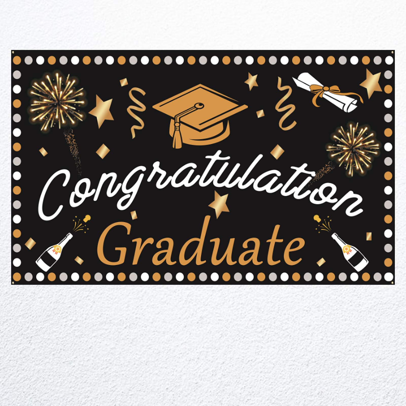 Buy Unves Graduation Backdrop 71" x 45", Extra Large Congratulations