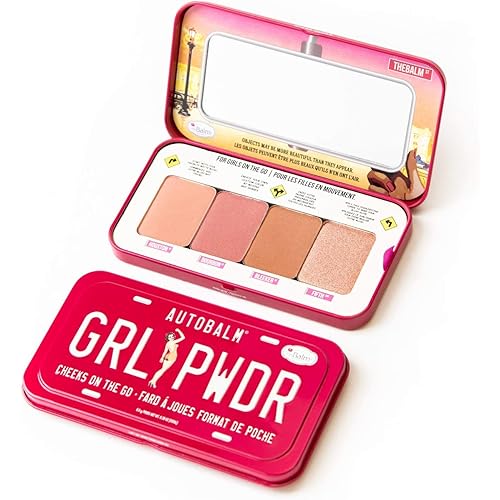 theBalm Autobalm Girl Powder Cheek Palette, Long Lasting Blush and Highlight