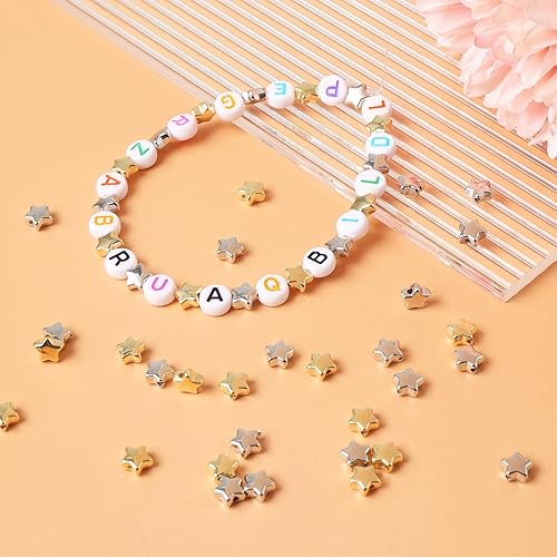 Miniatura 4 de Mabor - 400 botones de estrella para manualidades, cuentas espaciadoras en forma de estrella de 0.236 pulgadas (0.236 in), cuentas sueltas con