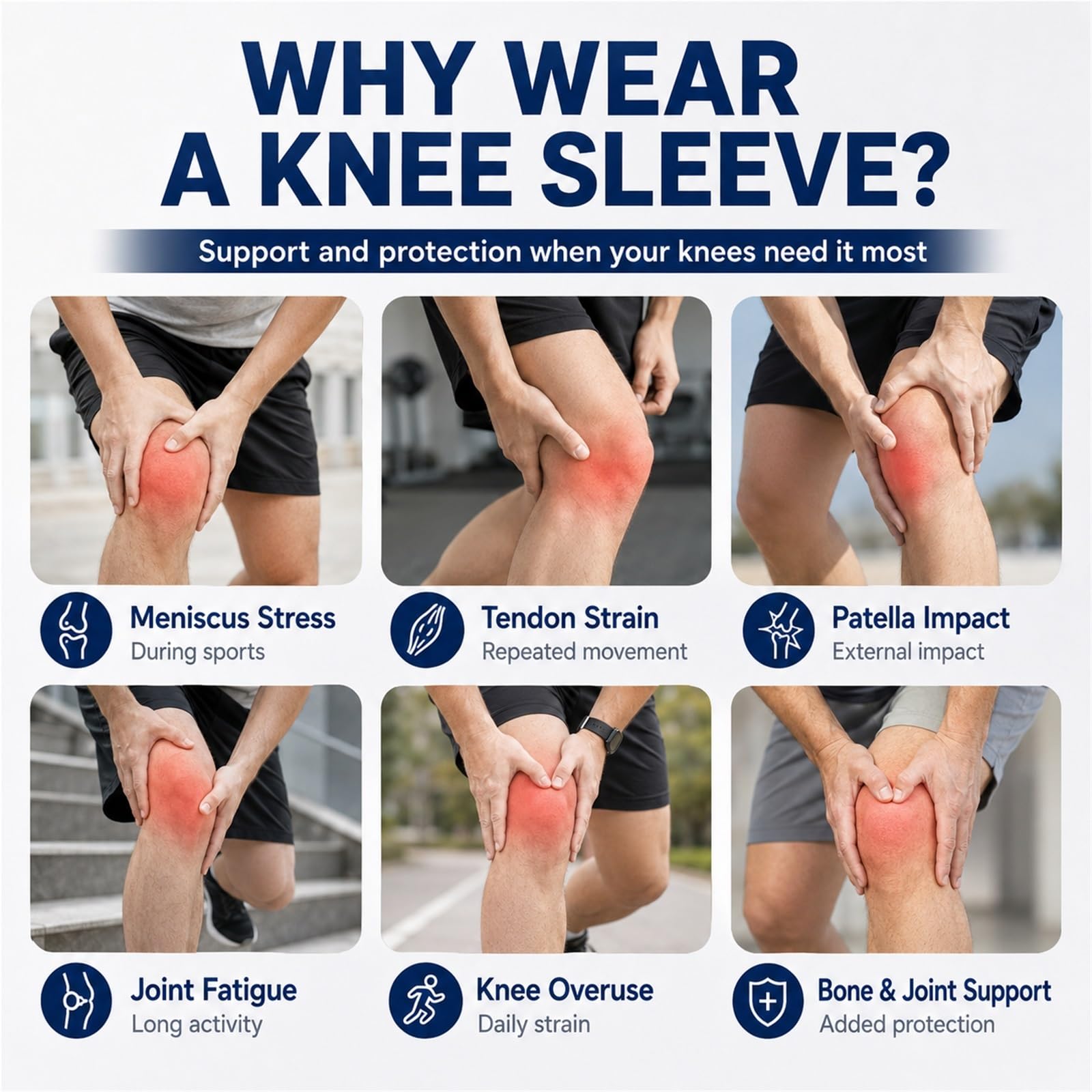Kniebandage mit Kompressionsfunktion für Damen und Herren, Gelpolster für die Kniescheibe und Seitenstabilisatoren, professionelle Knieorthese bei Meniskusriss, Kreuzbandriss, Arthritis, Laufen,