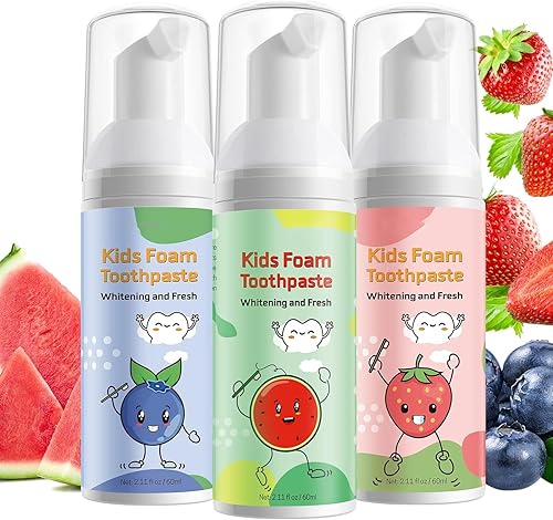Pasta de dientes de espuma para niños, pasta de dientes espumosa para cepillo de dientes en forma de U, pasta de dientes de fórmula natural, apta