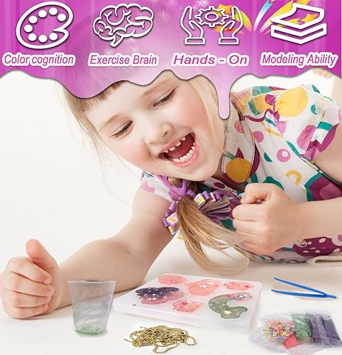 Miniatura 6 de JRD&BS WINL Kit de resina para principiantes con moldes de silicona, kit de fabricación de joyas de resina con toneladas de suministros de