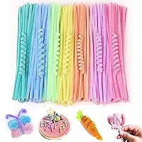 Vista 1 de 200 piezas de limpiadores de tuberías gruesos para manualidades, suministros de tallos de chenilla, color pastel, macarrón, caramelo, limpiador