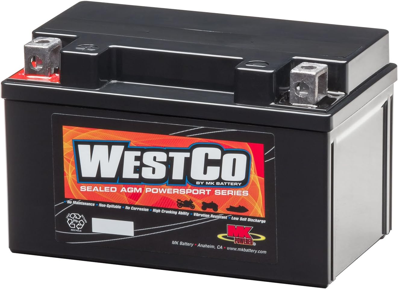 MK Battery WestCo 12V7A-BS Factory Activated Maintenance-Free Rechargeable Sealed Lead-Acid Battery