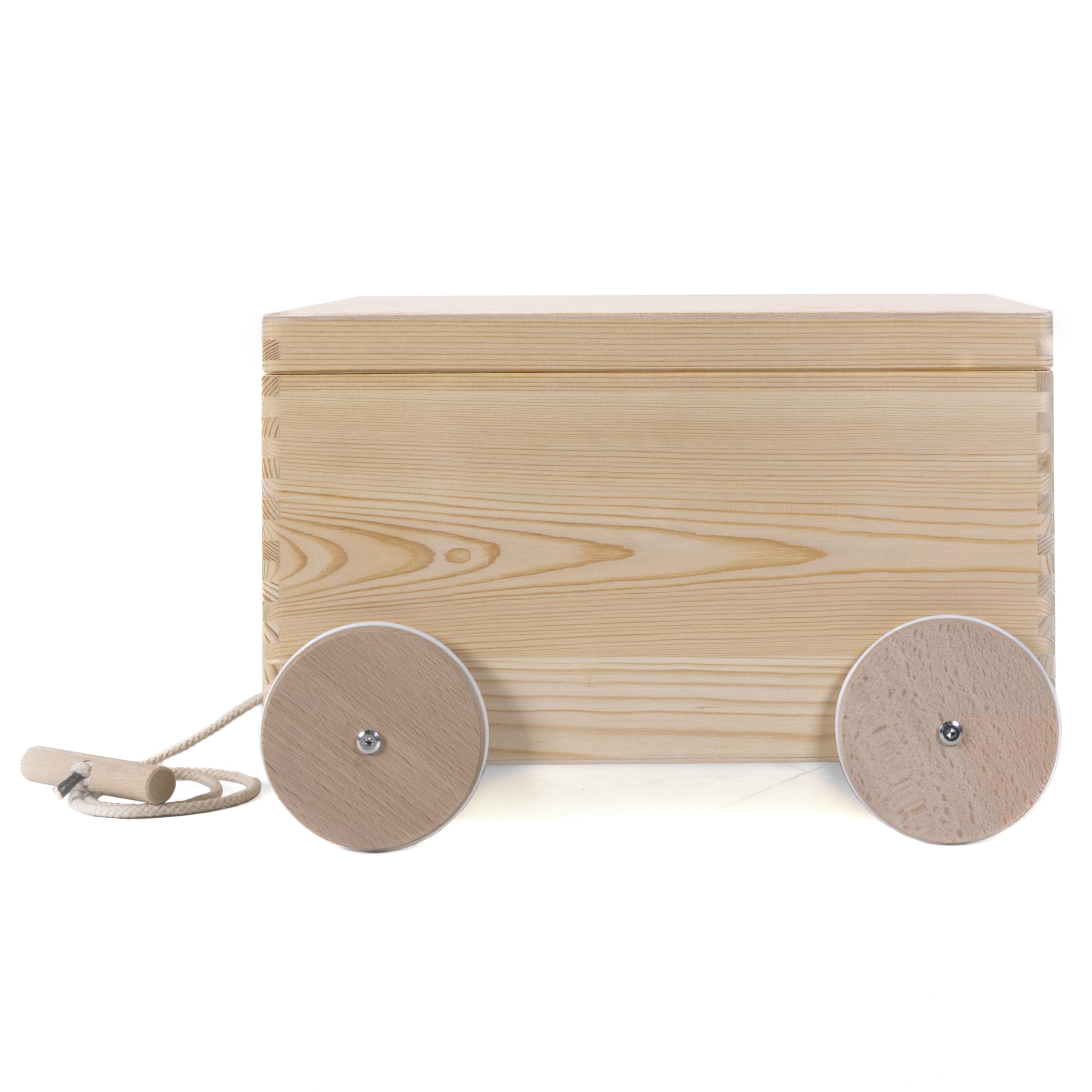 Spielzeugkiste Deckel Holz mit Rollen Räder 40 x 30 x 26 cm Auswahl (mit Klappdeckel)