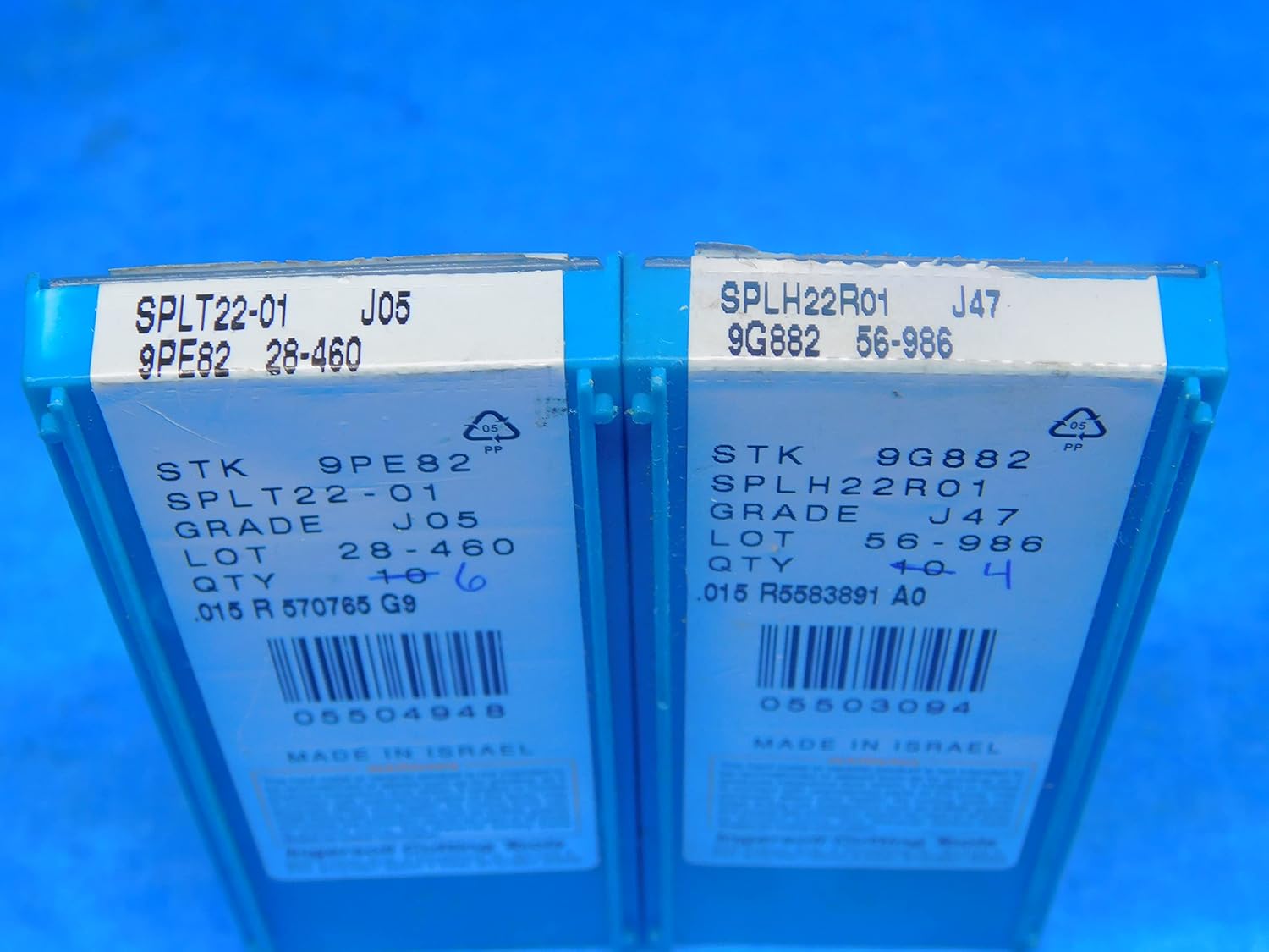 10PCS New Ingersoll SPLT22-01 & SPLH22R01 J05 & J47 Carbide MILLING Inserts - AR5518RDT