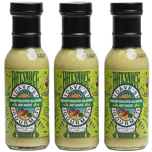 Dave's Gourmet Salsa caliente cremosa de jalapeno asado, 8 onzas (paquete de 3)