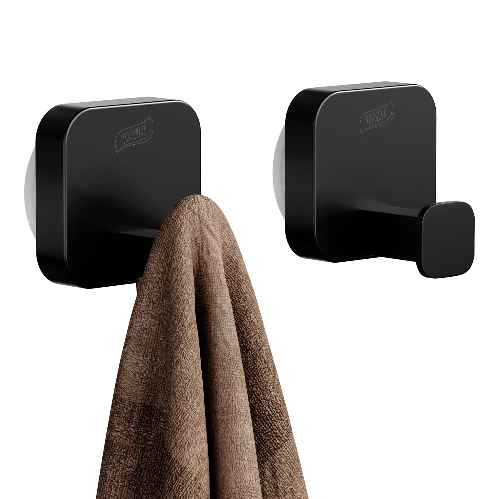 TAILI Shower Hooks Suction Cup, Towel Hooks for Bathrooms, Stainless Steel