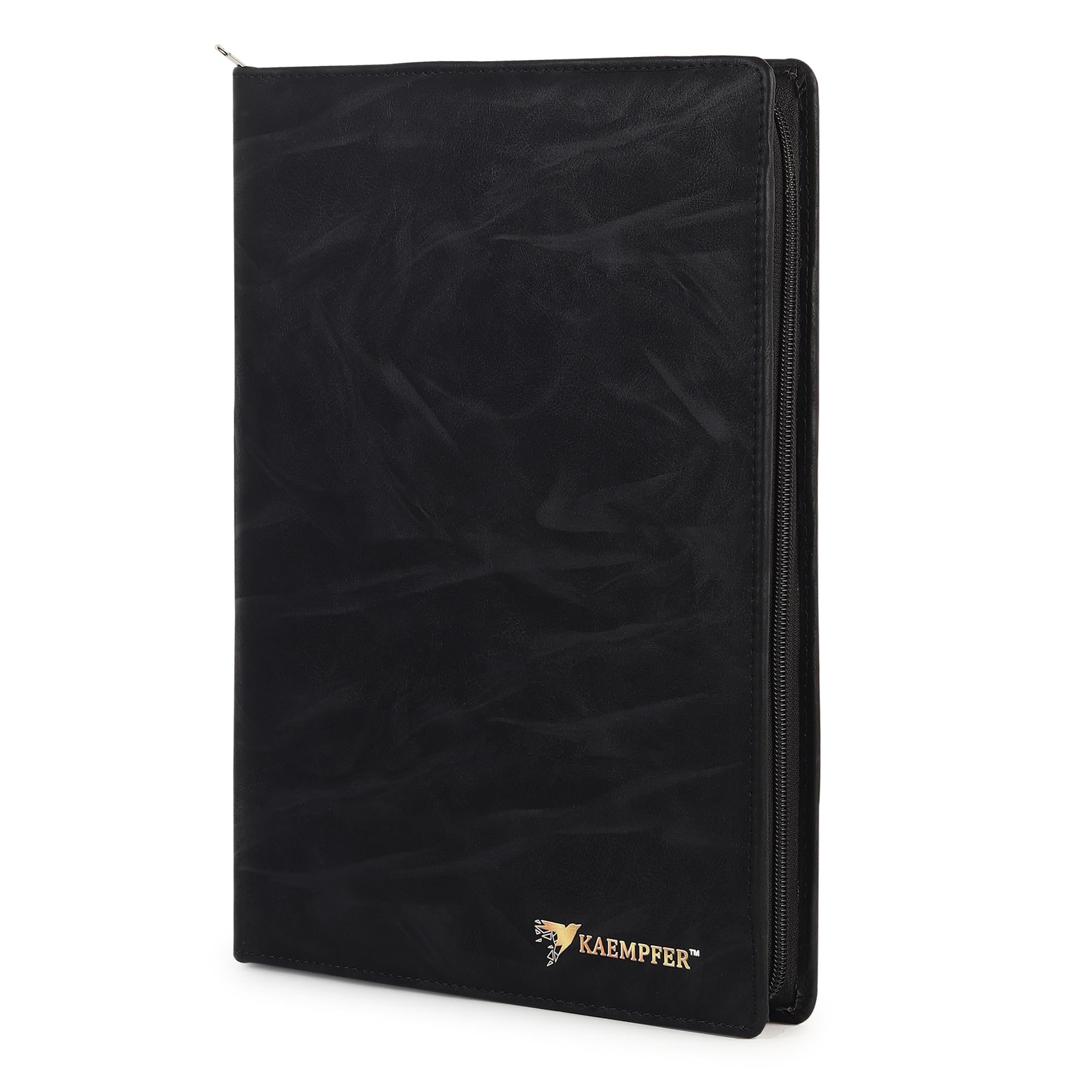 Kaempfer Multipurpose Leatherette Professional File Folder for Certificates & Documents | A4 Size Document Holder, Portfolio Organizer for Men & Women (Black, 20 Leafs)