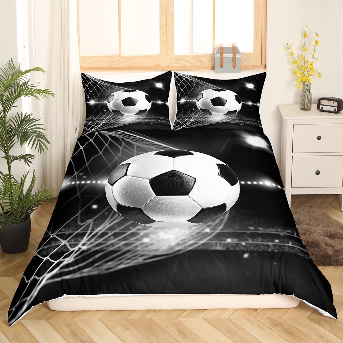 Feelyou Cute Penguin Duvet Cover Polar Animal Pattern Bedding Set Funny Penguins Printed Comforter Cover for Boys Girls Kids Room Decor Winter Blue Nature Bedspread Cover King Size with 2 Pillow Case