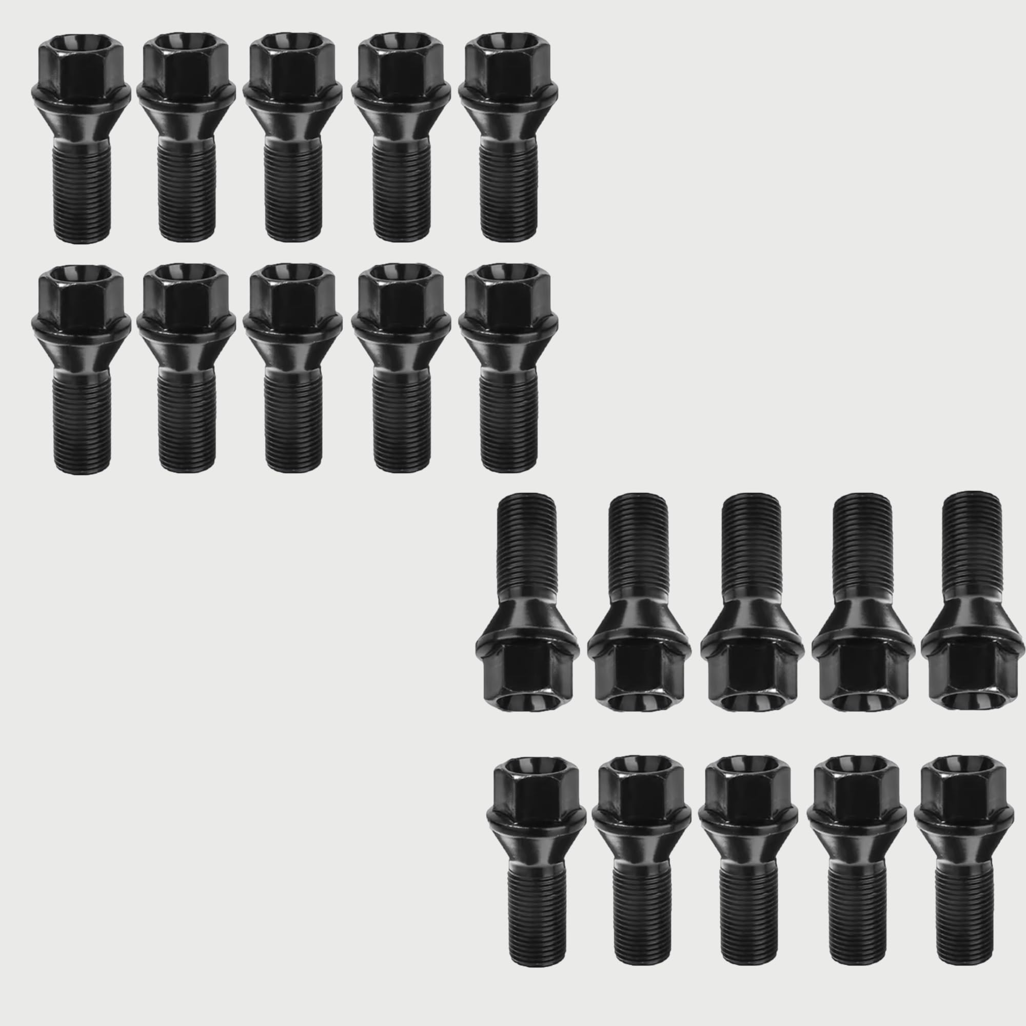 per F15 X6 E71 20 Pezzi M14 x 1,25 Neri, bulloni di bloccaggio per Ruote, Dadi in Acciaio Lunghi, in Acciaio OEM:36136781151