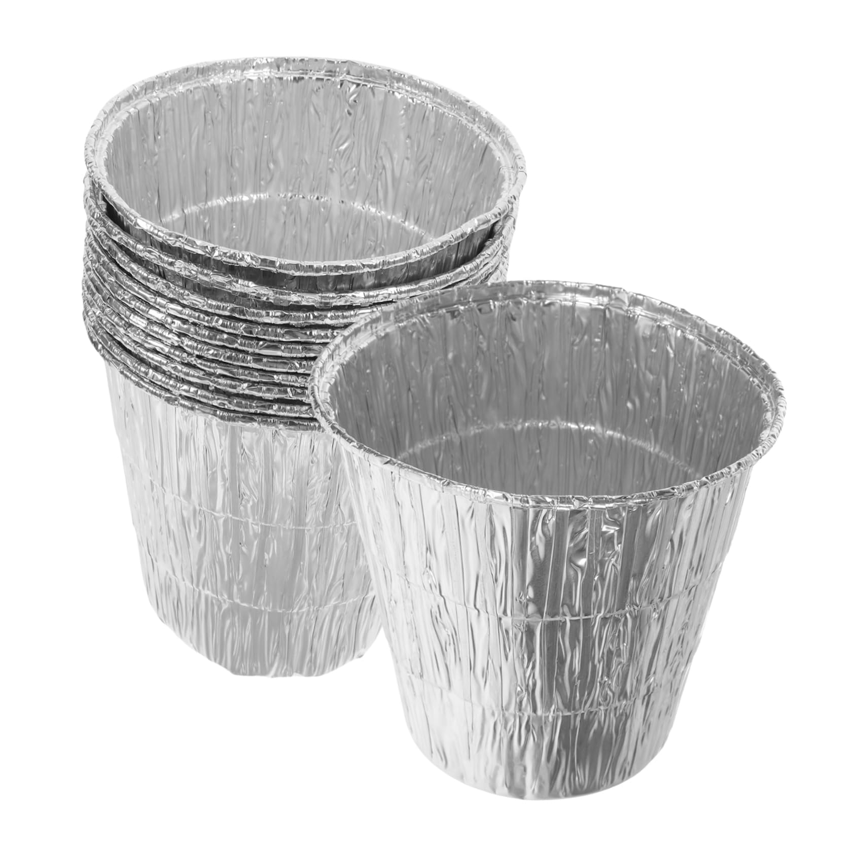 VINTORKY 10pcs Grease Bucket Liners for Grilling BBQ and Baking Heavy Duty Foil Trays for Oil Containment Capacity Compatible with Smokers and Grills