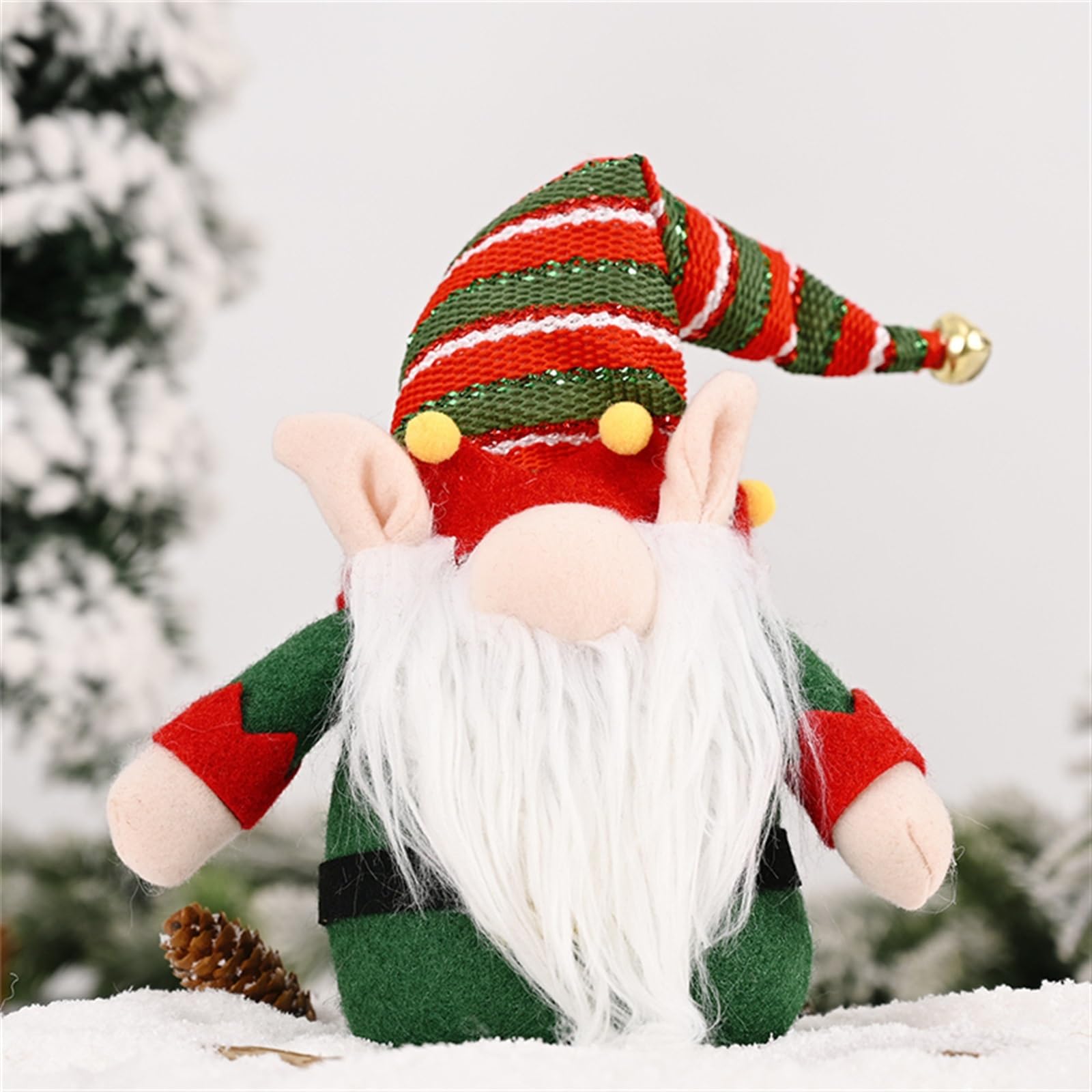 INEOUT Pluszowy skrzat Tomte Zielony Szwedzki Nisse Skandynawskie Dekoracje Świąteczne Mikołaj Lalka Ozdoby Świąteczne Prezent Świąteczny Sprzedaż Hurtowa X2
