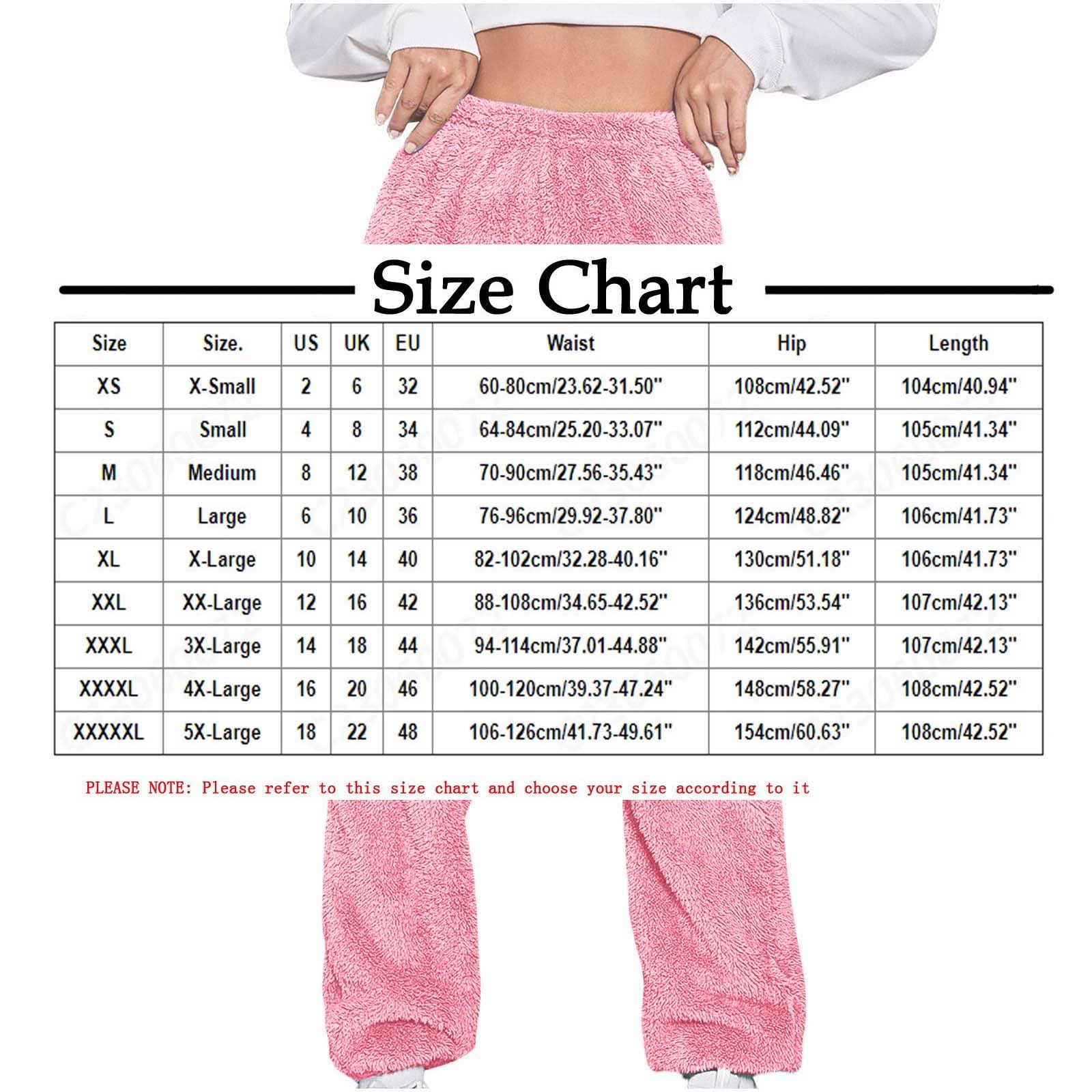 Women Casual Fleece Sherpa Pant Winter Thermal Teddy Fuzzy Trouser Trendy Soft Furry Elastic Waist Lounge Pants?Hot Pink?Medium?