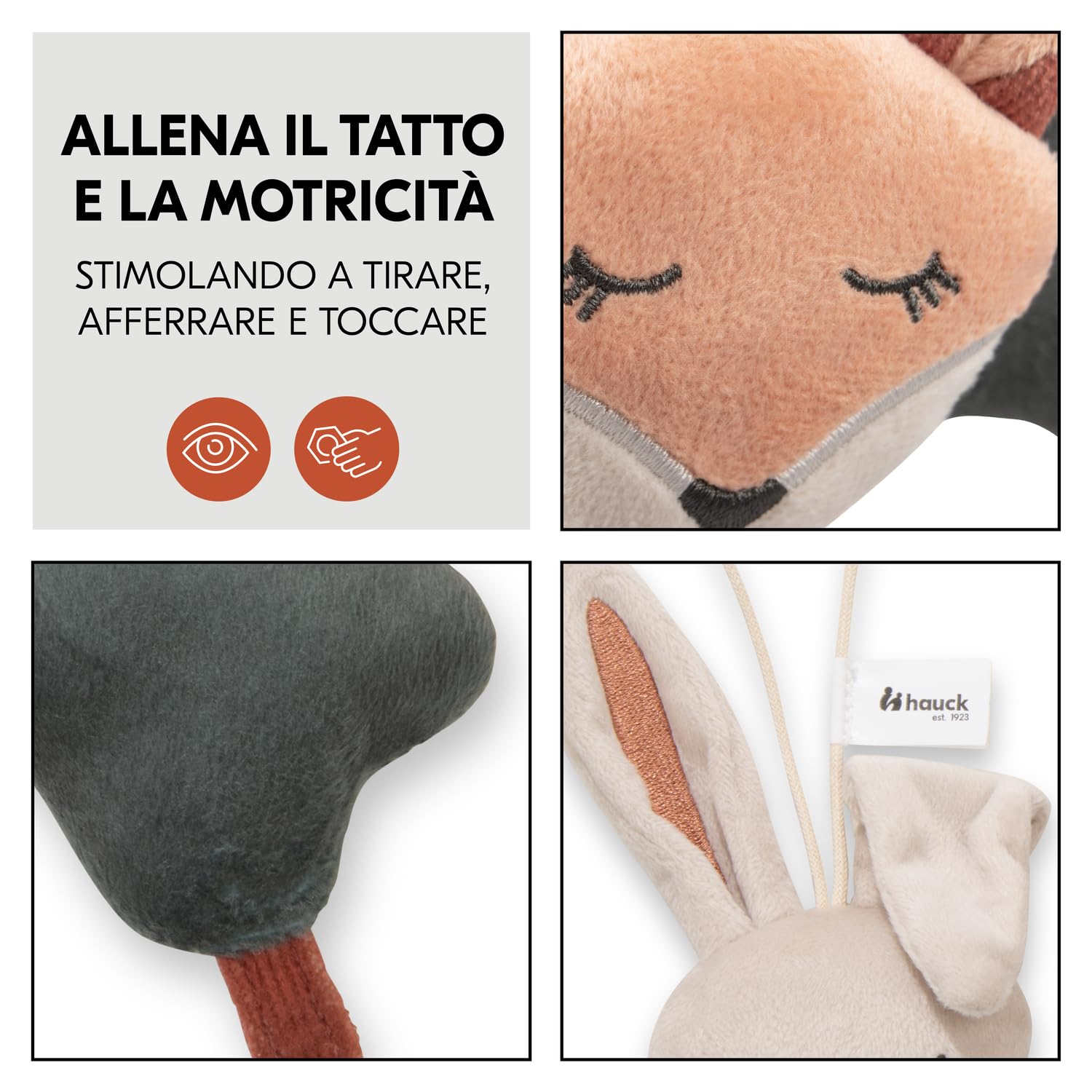 hauck Arco Giochi Neonato Per Lettino Da Viaggio con Base di Appoggio Fino a 60 cm - Giostrina Culla Neonato Per Attività Motoria con Sonaglio - Ideale a Casa e Fuori - Da 0 Mesi, Pieghevole - Foresta