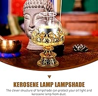 Vista 5 de HOMSFOU Lámpara de vidrio antigua, lámpara de aceite de aceite, reemplazo de chimenea, globos de lámpara de huracanes, pantalla de lámpara