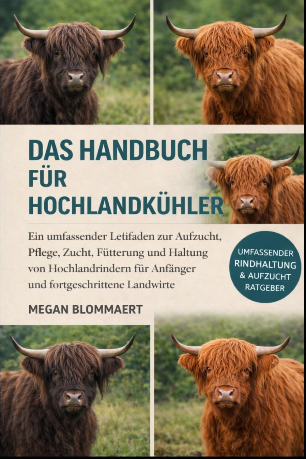 DAS HANDBUCH FÜR HOCHLANDKÜHLER: Ein umfassender Leitfaden zur Aufzucht, Pflege, Zucht, Fütterung und Haltung von Hochlandrindern für Anfänger und fortgeschrittene Landwirte