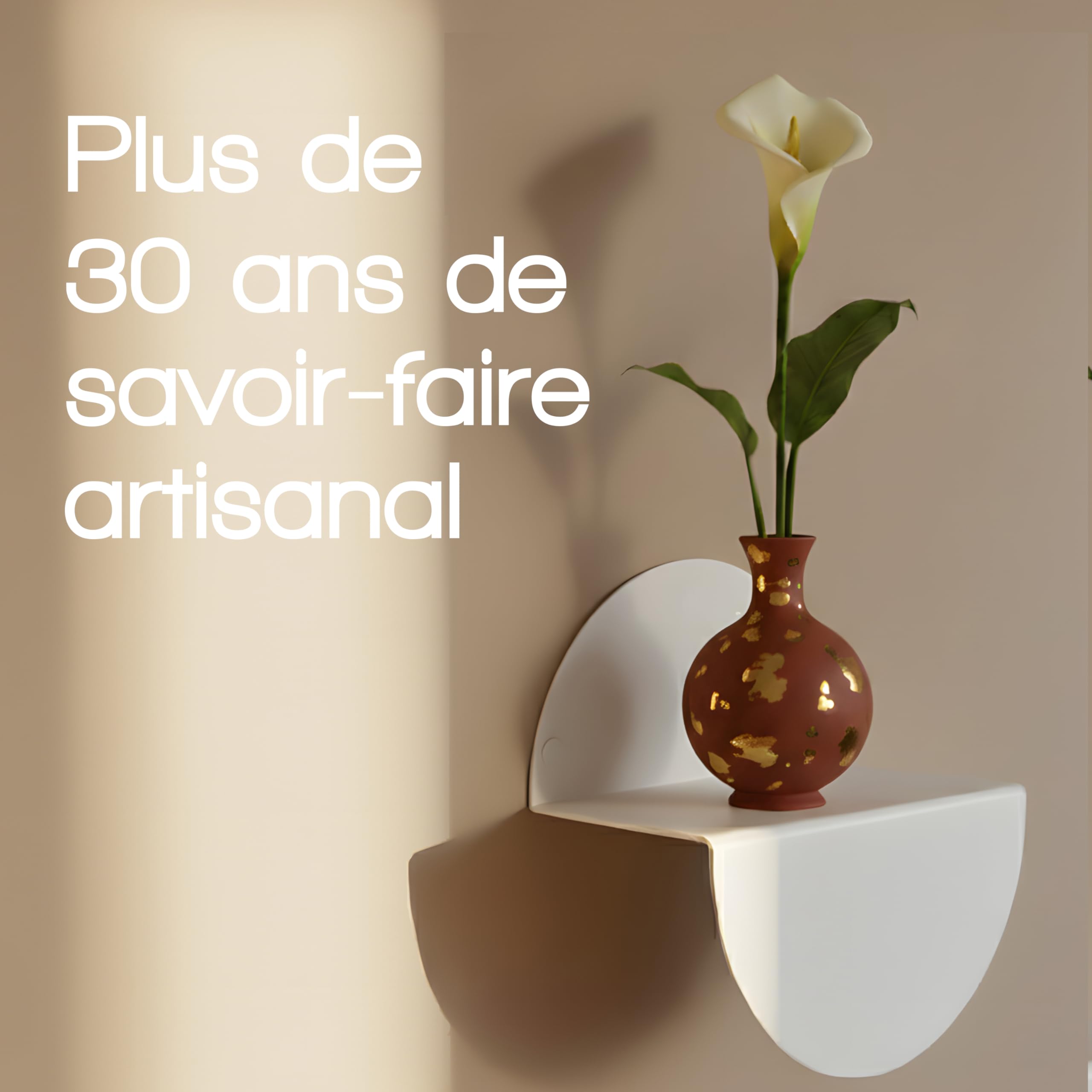 Audace Riflesso – Étagère Murale Métallique Blanc Mat 20x10 cm – Étagère Flottante Design, Installation Facile, Étagère Murale Salle de Bain, Entrée, Salon ou Chambre, Made in Italy