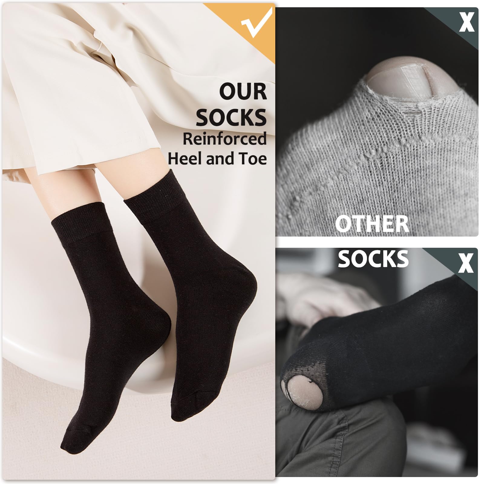 Wamicu Calzini Uomo E Donna, 5 Paia Calzini Donna Cotone, Ottima Qualità Di Cotone Calzini Unisex, Confortevoli E Traspirante Calze Running