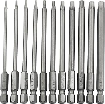 11 Piece Alloy Steel Magnetic Screwdriver, 4 Inch T6-T40 | Star Driver Bit Set, Tamper Proof Torx Bit Set, For Shark Vacuum, Security