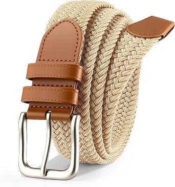 Mens Belt Braided Stretch Belt for Men Golf Pants Casual Shorts Jeans