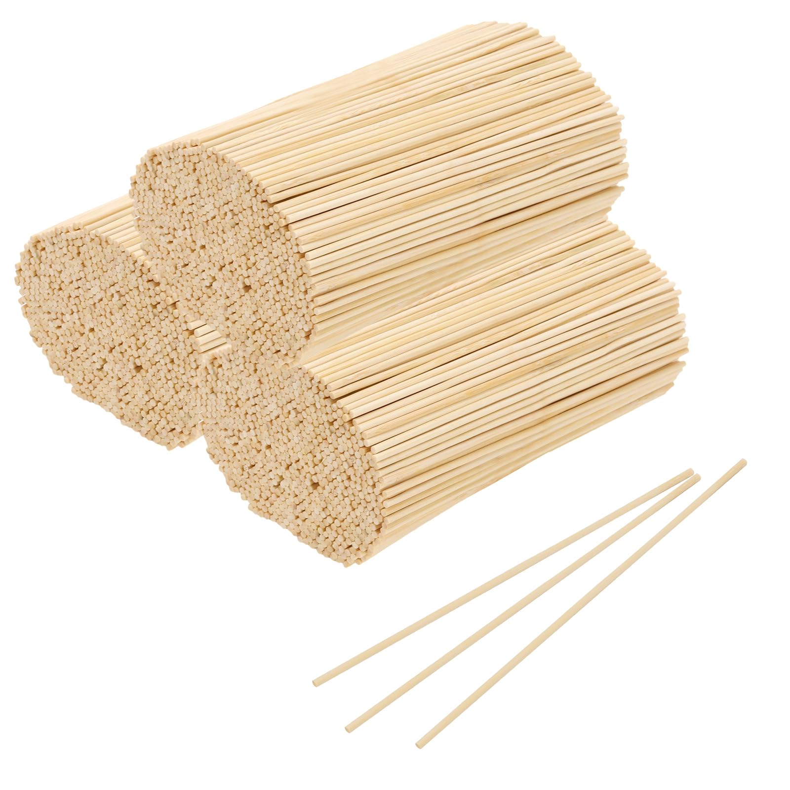 SENJEOK 800 PCS 3mm Wooden Dowel Rods, 20cm Round Bamboo Sticks for Craft DIY Arts Home Decoration, 20cm x 3mm