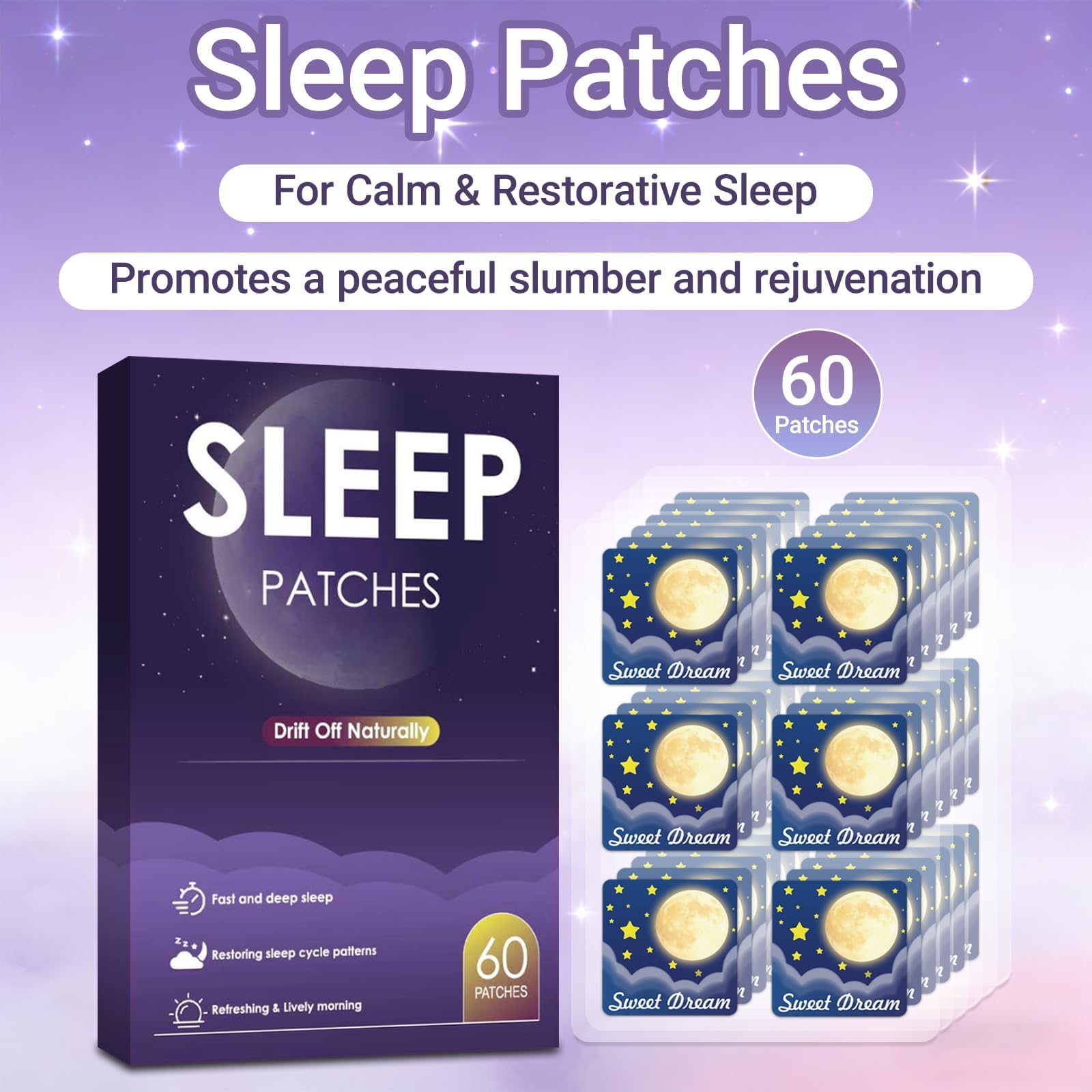 Deep Sleep Patches for Adults - All Natural Sleep Patches Stickers with Valerian Root, Melatonin & Magnesium, 8-Hour Lasting, Non-GMO & Cruelty Free, 1 Pack — Amazon image 2