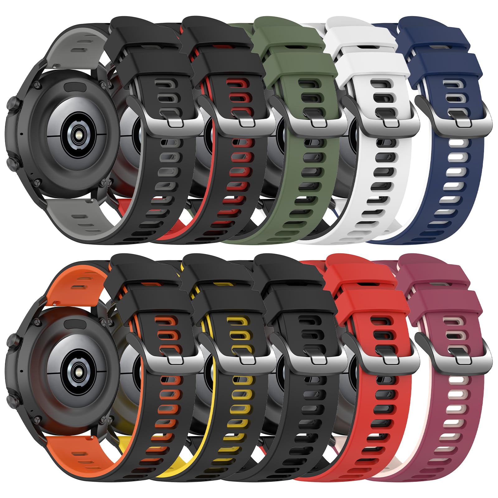 EZMVZKU 22mm Cinturino in Silicone per Samsung Galaxy Watch 3 45mm/Watch 46mm, per Amazfit GTR3/3 Pro/GTR4 Cinturino di Ricambio, per Huawei Watch GT runner/GT3 46mm Cinturino Sportivo