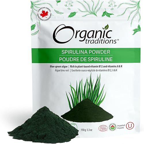 Organic Traditions Polvo de espirulina - 5.3oz