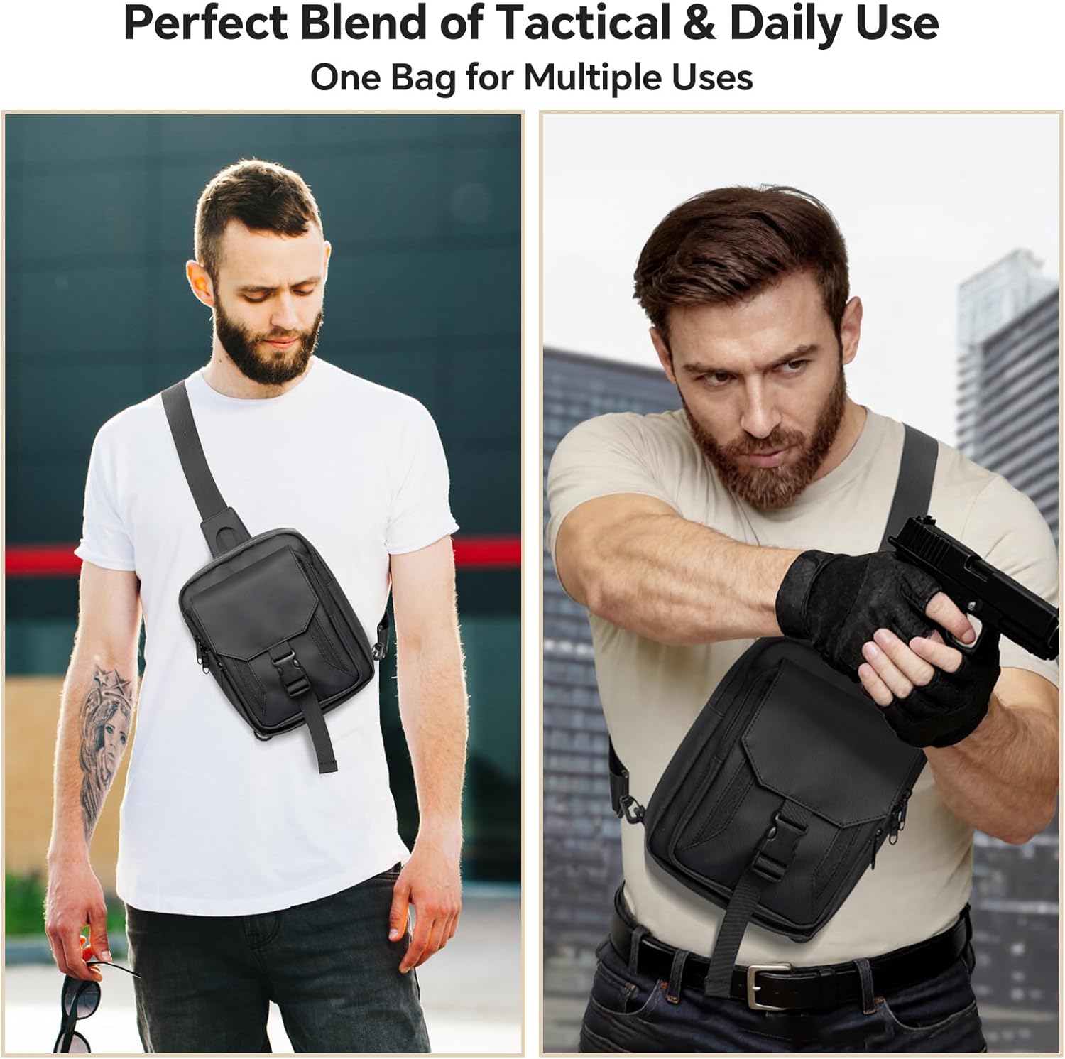 Waterproof Crossbody Gun Bag Sling Pistol Bags for Concealed Carry EDC Handgun Chest Pack with RFID Blocking - Image 5