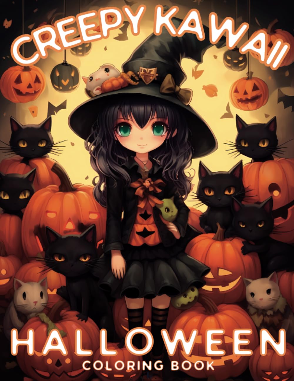Creepy Kawaii Halloween Coloring Book: A Spooky and Cute Coloring Pages for Kids, Teens and Adults
