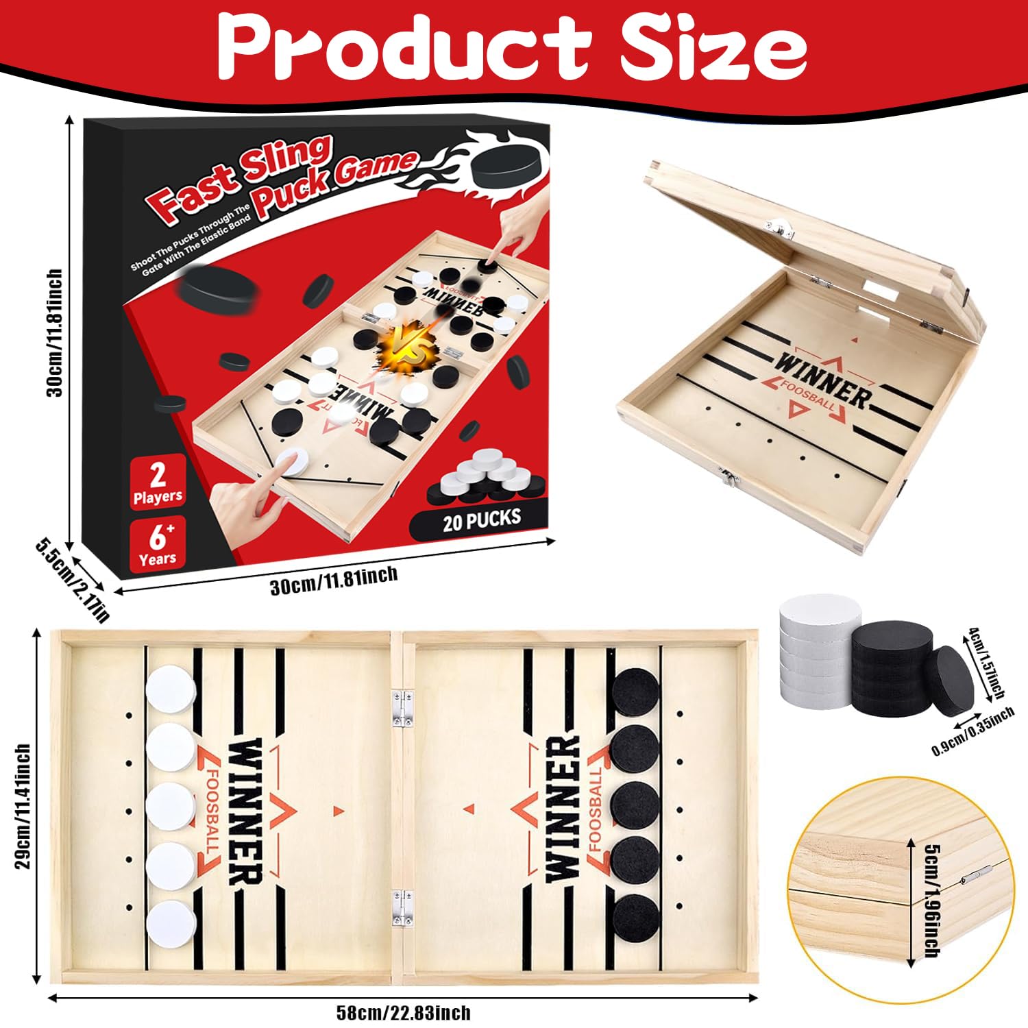Fast Sling Puck Game, Slingshot Hockey Table Games, Funny Winner Board Game Toy - Image 3