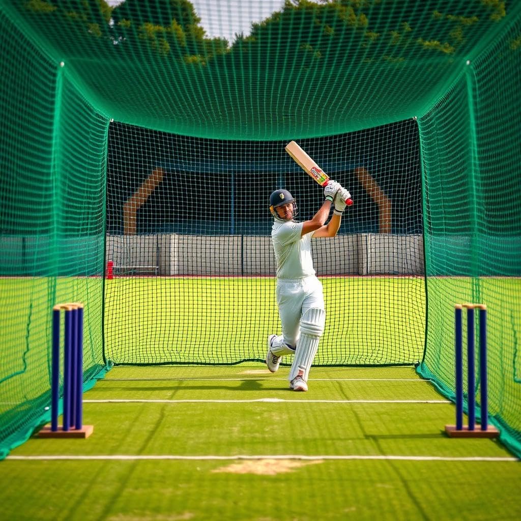 [ 45x10x10 ] feet Nylon Cricket net for Full cage Pitch Covering Cricket Net-image-30