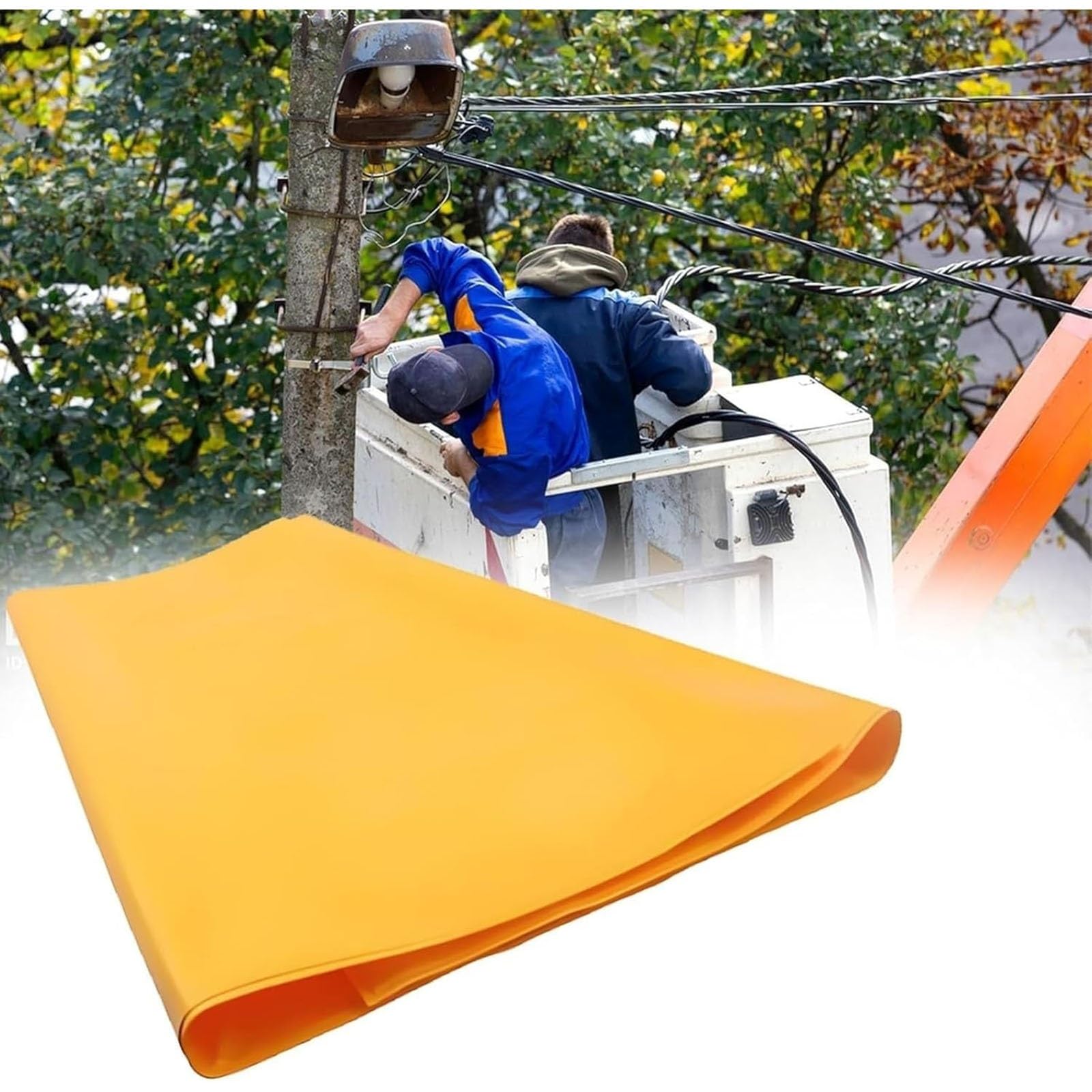 Tapis isolant haute tension 10 KV en élastomère ultra résistant de 100 x 150 cm