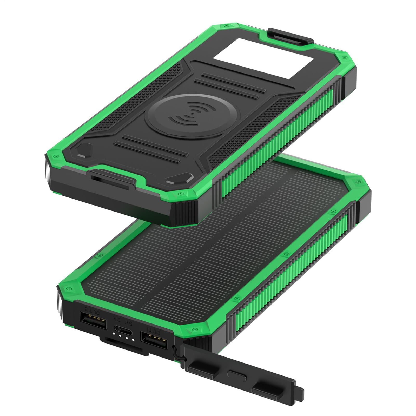 Caricatore a Energia Solare Power Bank Porte USB con Torcia | Caricatore Di Batteria Solare Per Cellulare Per Fotocamera Tablet Smartphone Campeggio Viaggio Pesca Festival