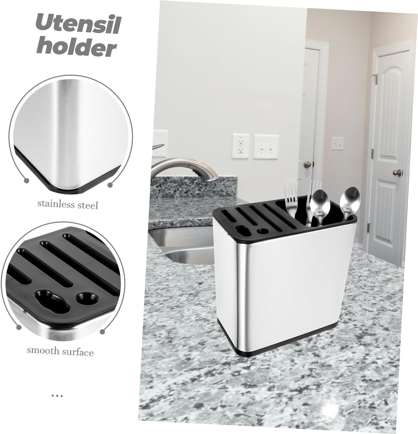 DECHOUS Kitchen Utensil Organizer Spoon Holder Cutter Holder for Easy Storage Kitchen Utensil Container for Knives Forks and Spatulas Design