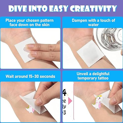 Miniatura 5 de Más de 160 tatuajes de dinosaurios con purpurina temporales para fiestas de niños  Dibujos animados impermeables que brillan en la oscuridad