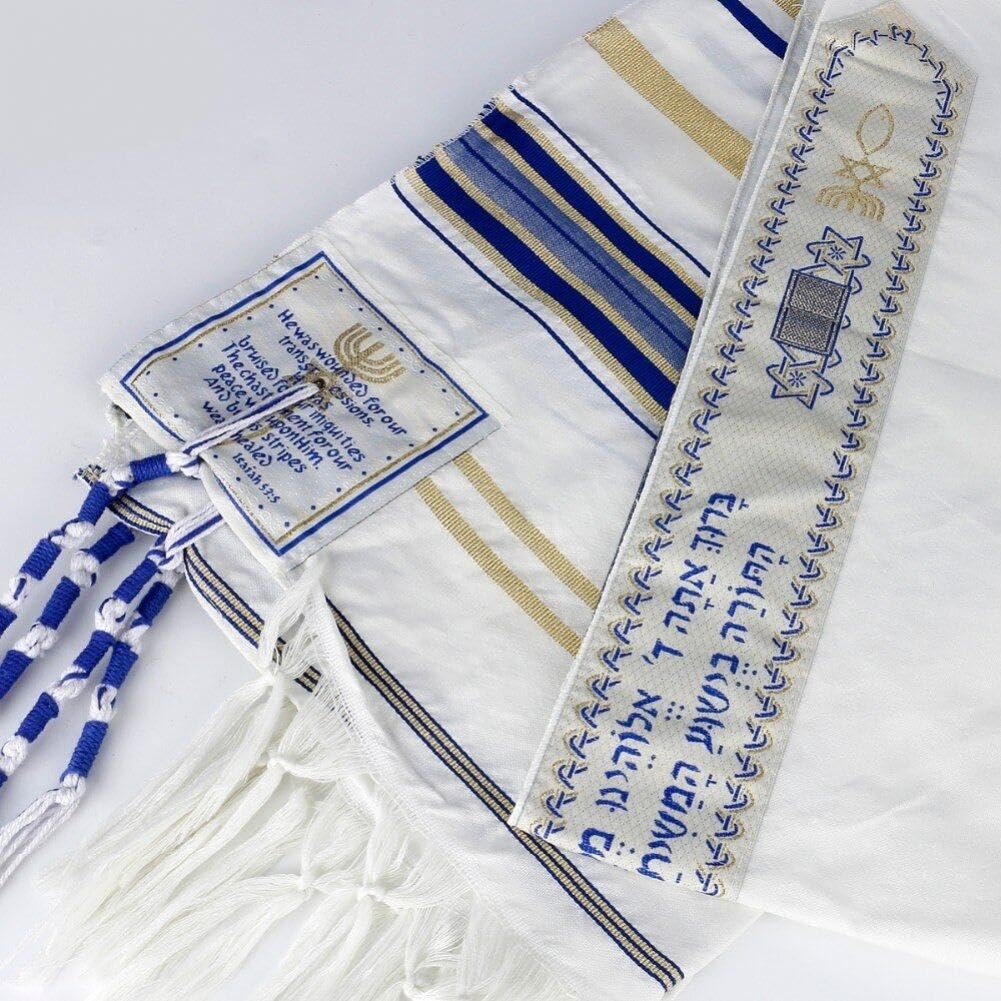 Tallit gebed sjaal uit Israël 71 x 42 Messiaanse christelijke sjaal