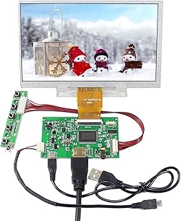 VSDISPLAY 7" 7 inch 1024x600 HD 400nit 50 pins IPS LCD Screen and HD-MI Controller Board,with Micro USB Power Cable