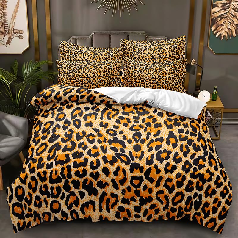 Housse de couette guépard 260x240 en microfibre respirante