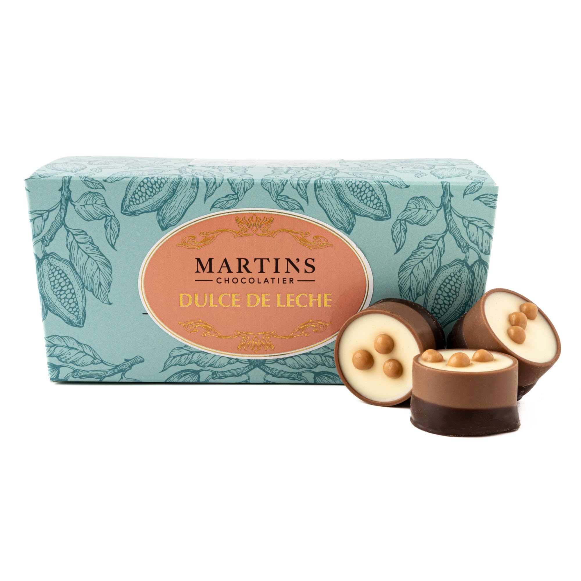 Martin's Chocolatier Dulce de Leche Chocolate Ballotin | Milk Chocolates with Caramel & White Chocolate Cream Filling | Handmade Chocolate Gift Box (200g)